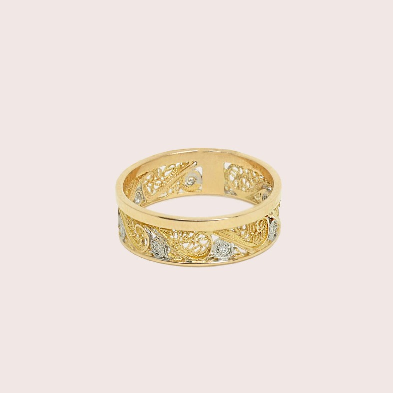 19.2K GOLD FILIGREE Ring | Diamond Filigree