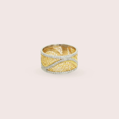 ANEL FILIGRANA OURO 19,2K | Diamond Filigree