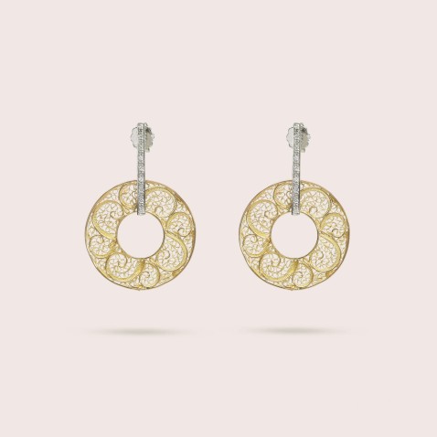 Brincos Filigrana Ouro 19,2K | Diamond Filigree