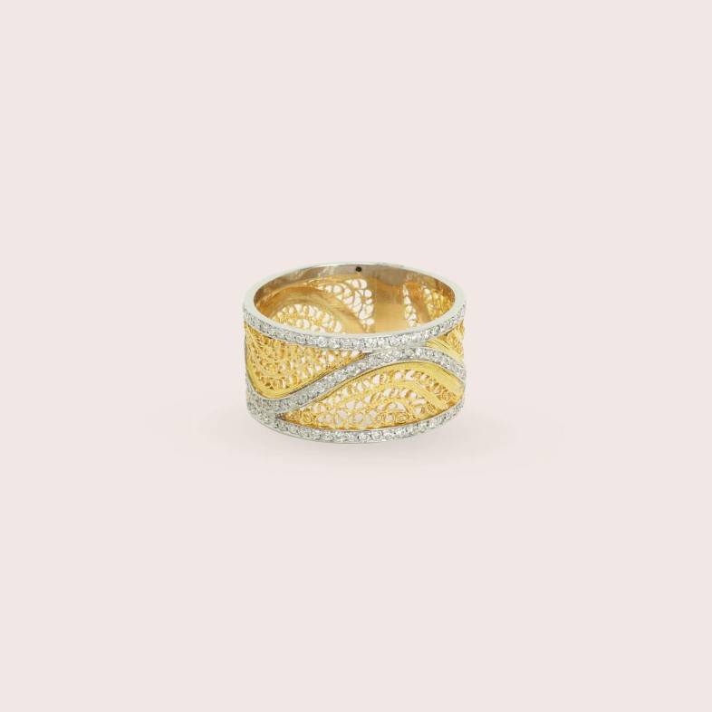ANEL FILIGRANA OURO 19,2K | Diamond Filigree