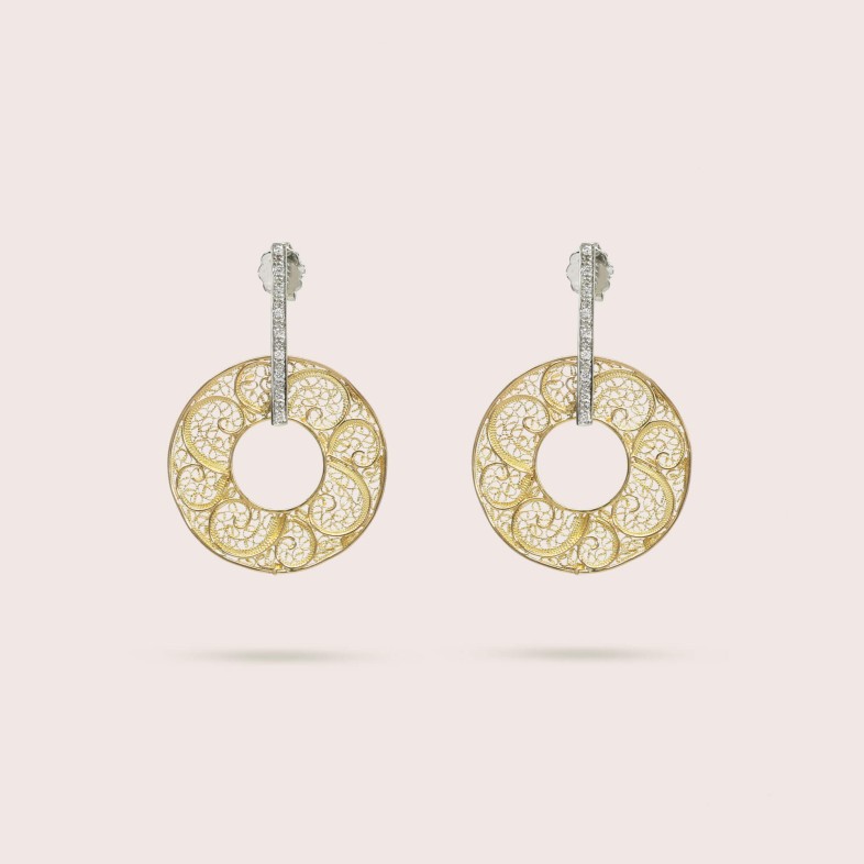Brincos Filigrana Ouro 19,2K | Diamond Filigree