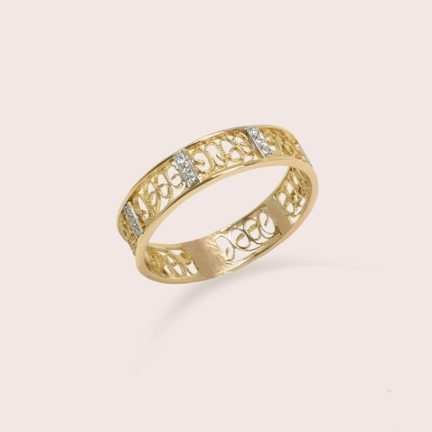 ANEL FILIGRANA OURO 19,2K | Diamond Filigree