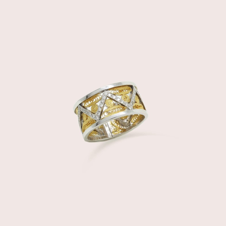 ANEL FILIGRANA OURO 19,2K | Diamond Filigree