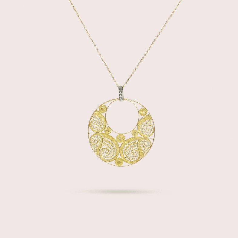 FIO COM PENDENTE OURO 19,2K | DIAMOND FILIGREE