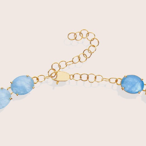 Ipanema | Acquamarine Cabochon and Diamond Necklace