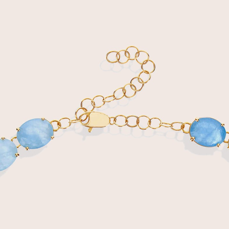 Ipanema | Acquamarine Cabochon and Diamond Necklace
