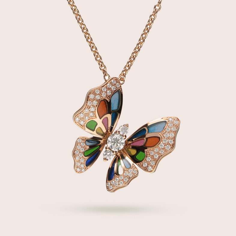 Diamond Biutterfly Pendant necklace