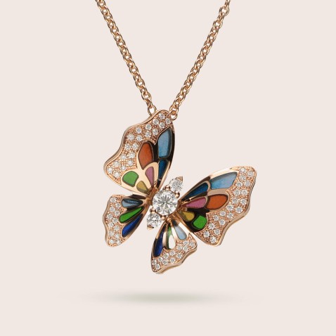 Diamond Biutterfly Pendant necklace