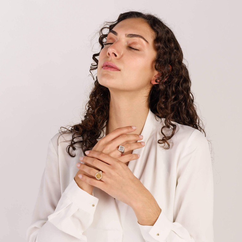 Enamel and Diamond Ring