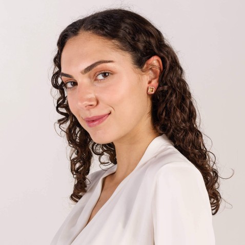 Brincos com Esmalte e Diamantes