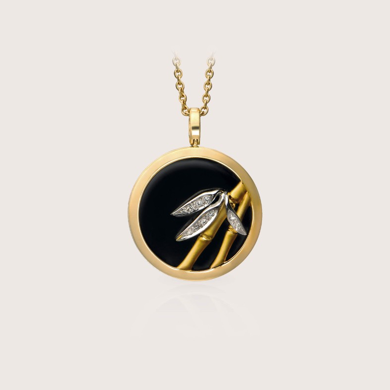 Bamboo | Diamond and Onyx Necklace