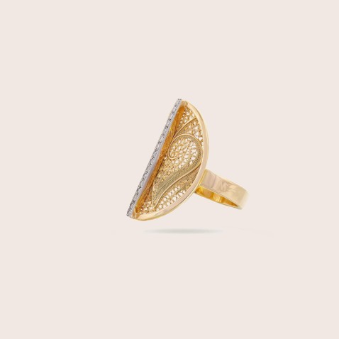 Anel de filigrana com Diamantes