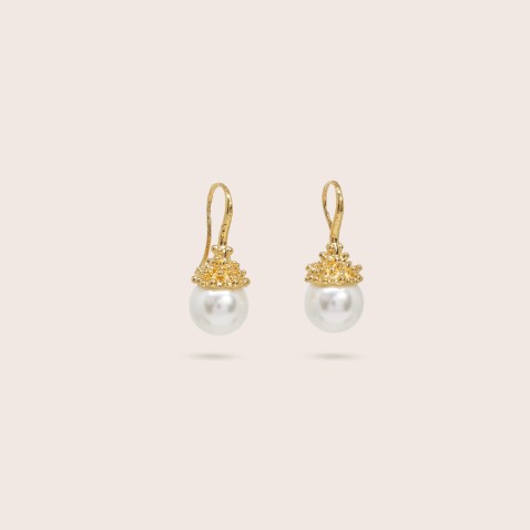 Earrings Gold-plated Silver and Pearl