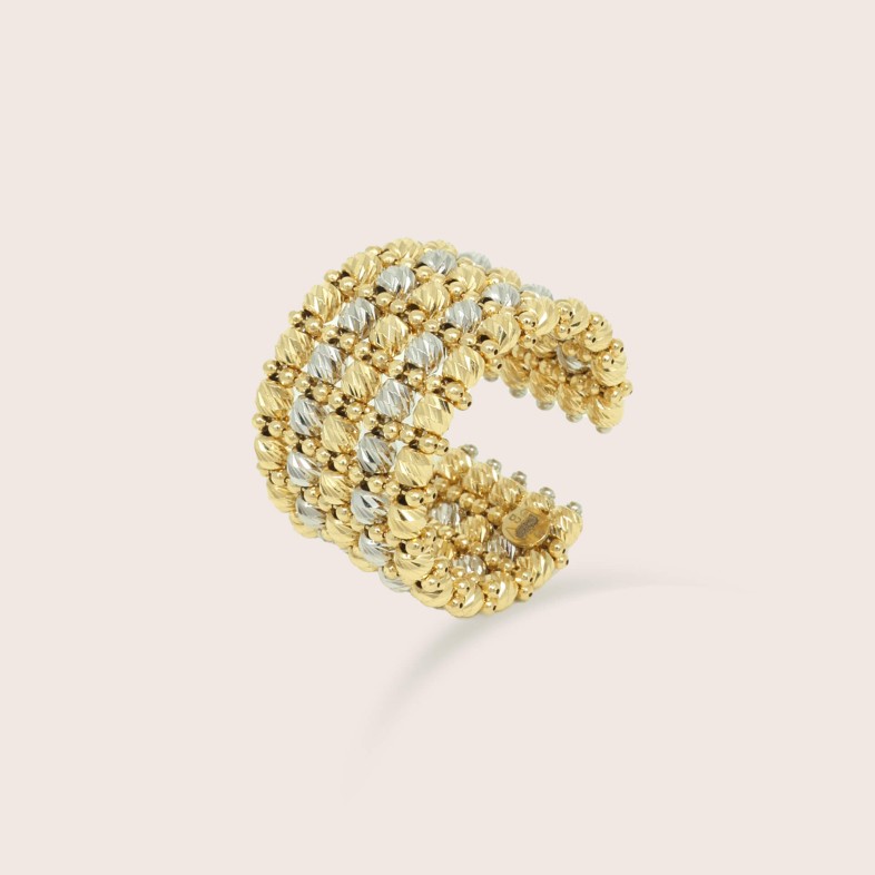 Anel em Ouro Amarelo e Branco 18k