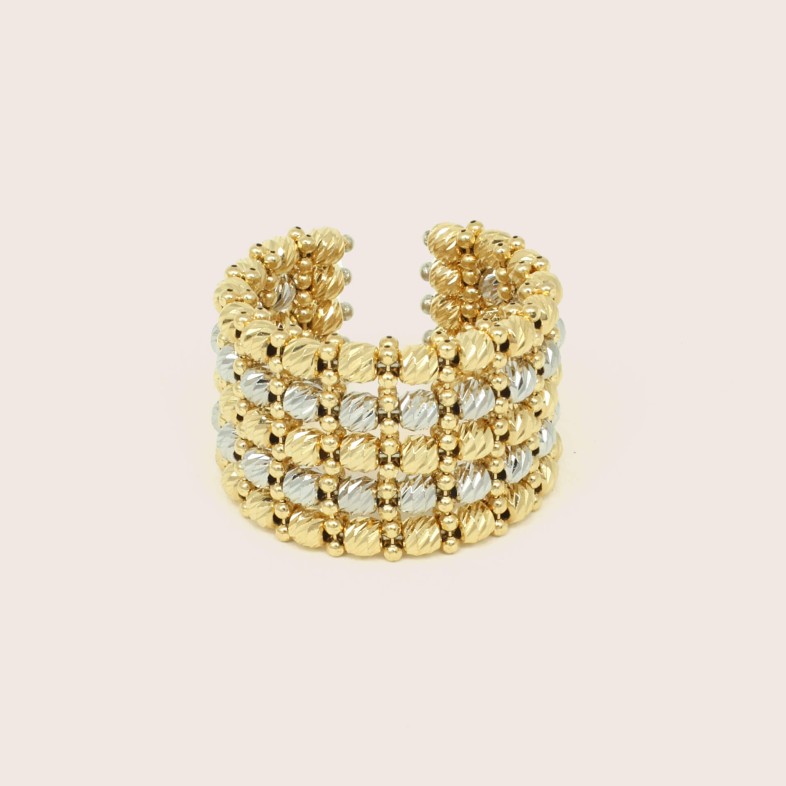 Anel em Ouro Amarelo e Branco 18k