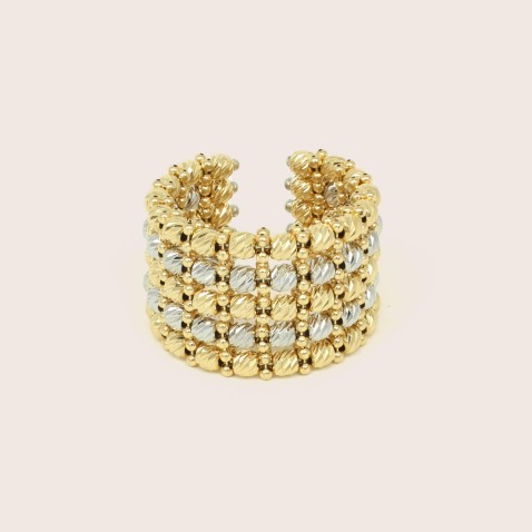 Anel em Ouro Amarelo e Branco 18k