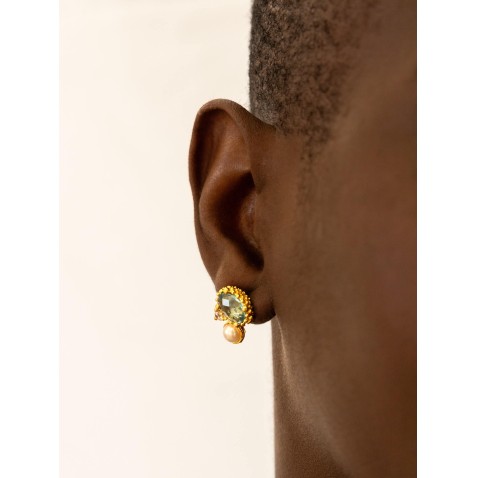 Gold-plated Silver Earrings with Stones
