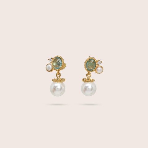 Gold-plated Silver Earrings with Stones