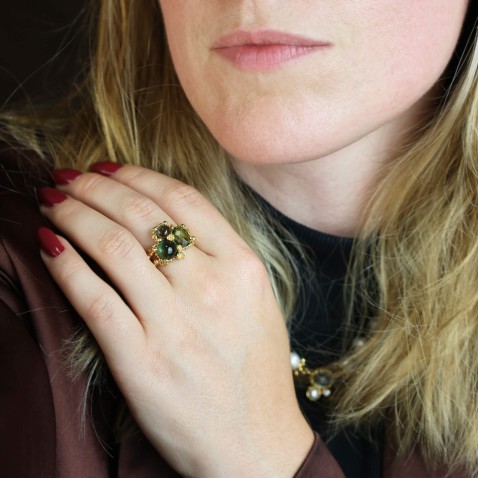 Gold-plated Silver with Prasiolite