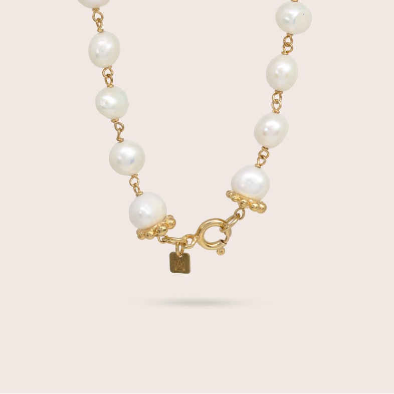 Necklace with Pearls, Quartz and Aquamarine