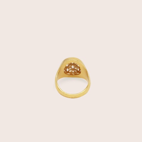 Silver Gold Flower of Life Ring