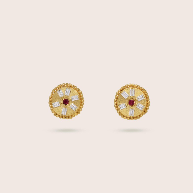 Gold-plated silver stud earrings