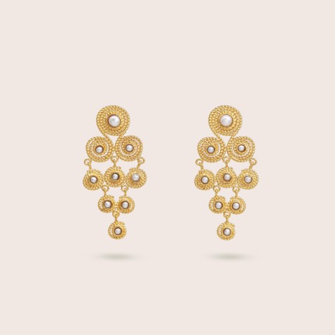 Gold-plated silver Earrings with Pearls