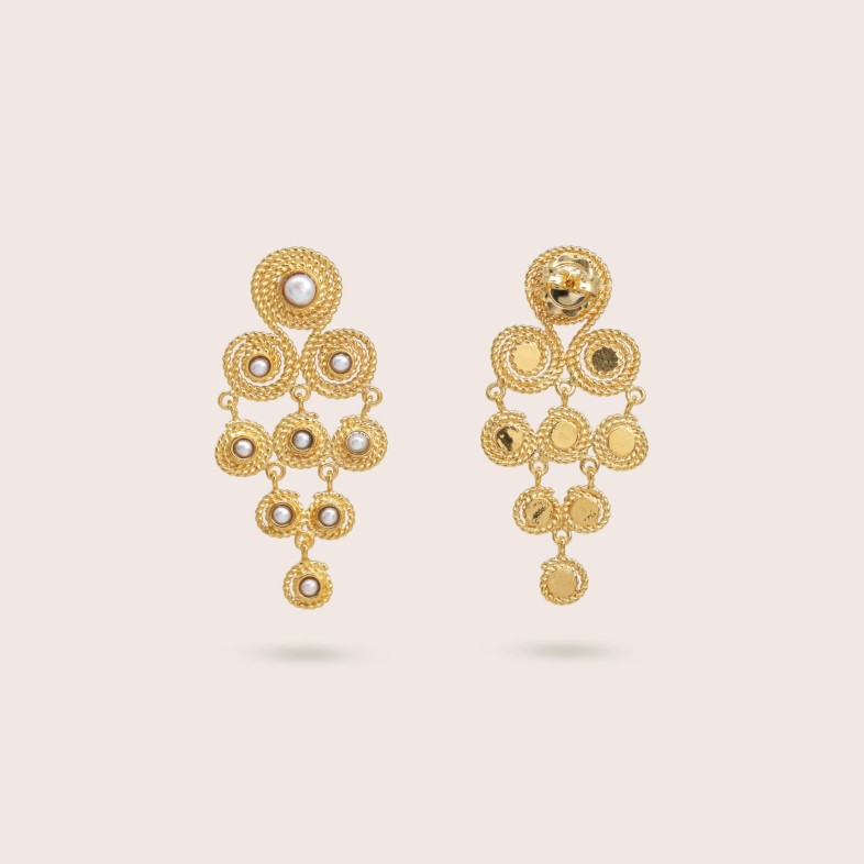 Gold-plated silver Earrings with Pearls