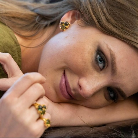 Gold-plated Silver with Prasiolite