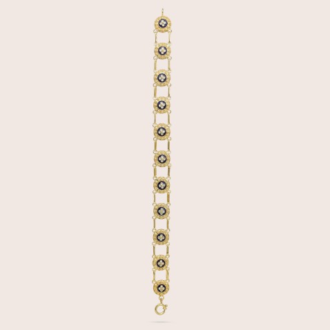 19.2K GOLD AND ENAMEL BRACELET | Portuguese Roses