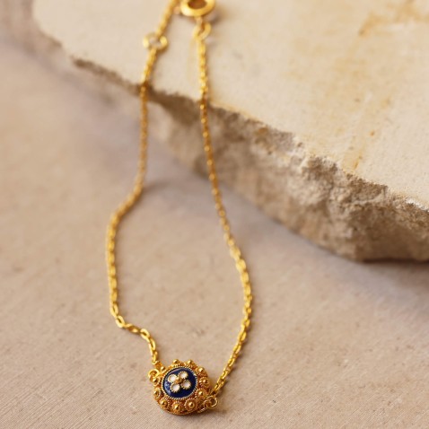 19.2K GOLD AND ENAMEL BRACELET | Portuguese Roses