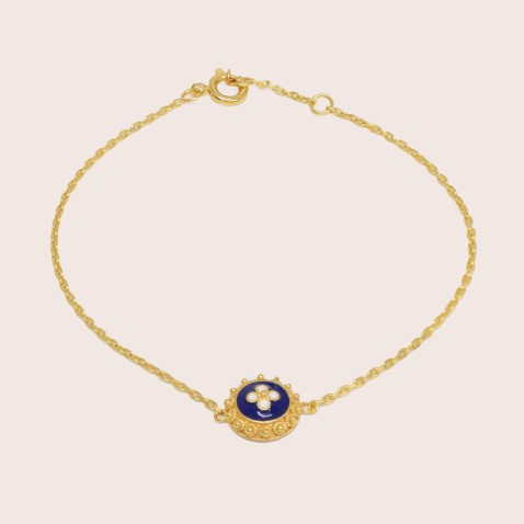 19.2K GOLD AND ENAMEL BRACELET | Portuguese Roses