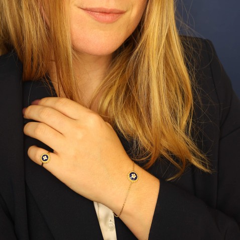 19.2K GOLD AND ENAMEL BRACELET | Portuguese Roses