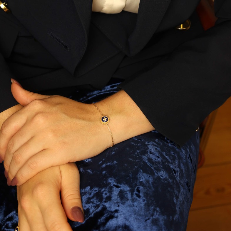 19.2K GOLD AND ENAMEL BRACELET | Portuguese Roses