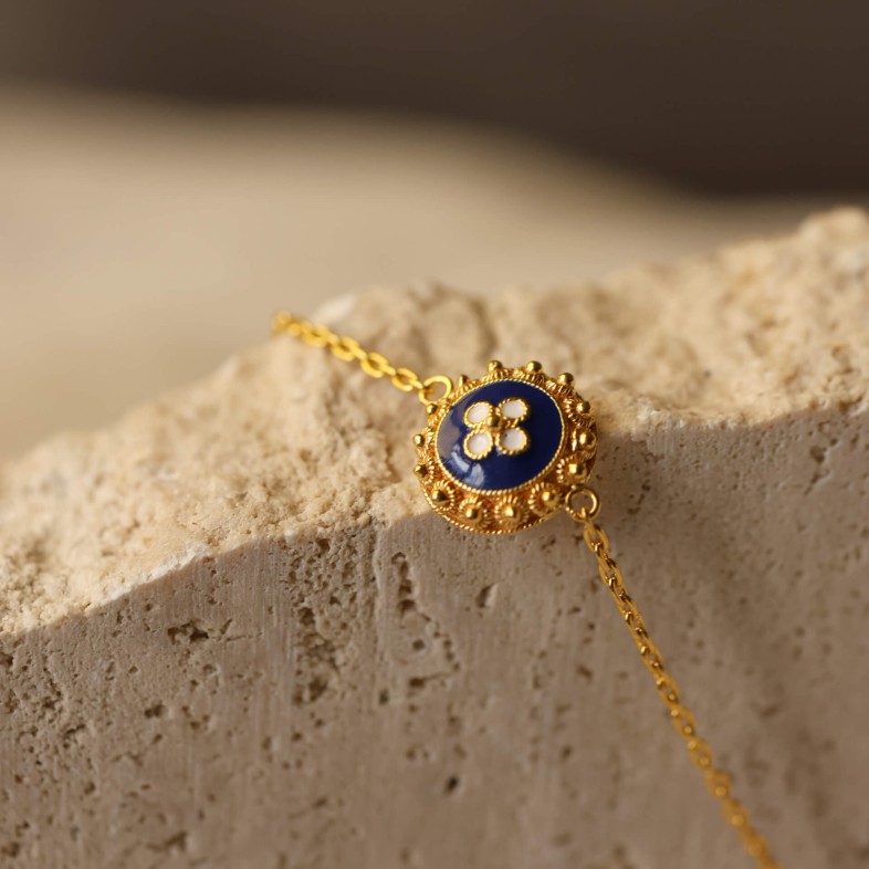 19.2K GOLD AND ENAMEL BRACELET | Portuguese Roses