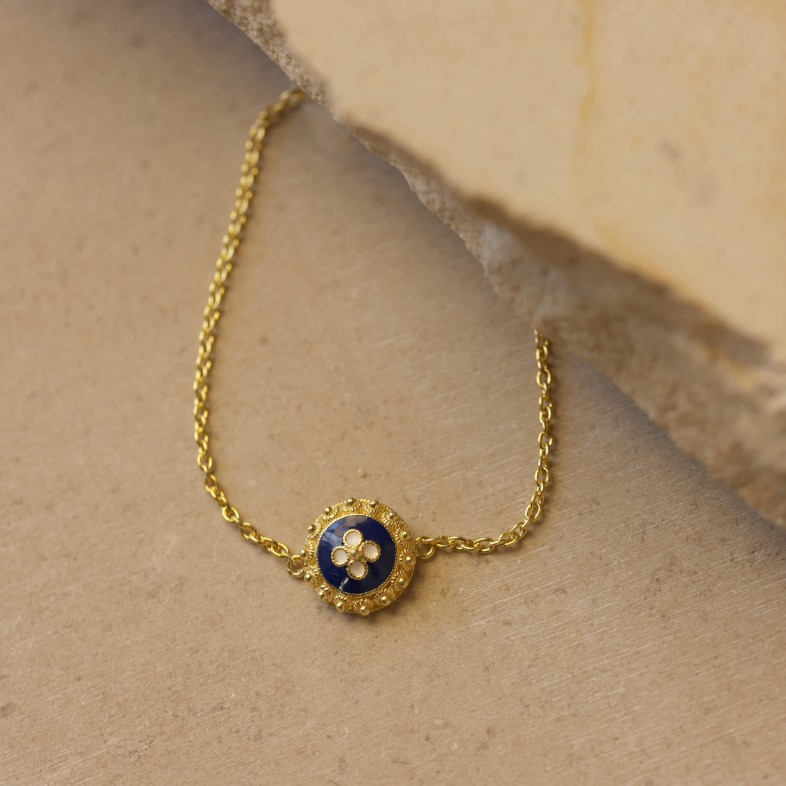 925 Silver and Enamel Bracelet | Portuguese Roses