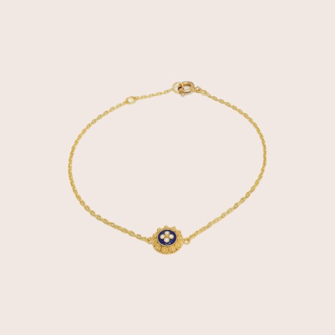 19.2K GOLD AND ENAMEL BRACELET | Portuguese Roses