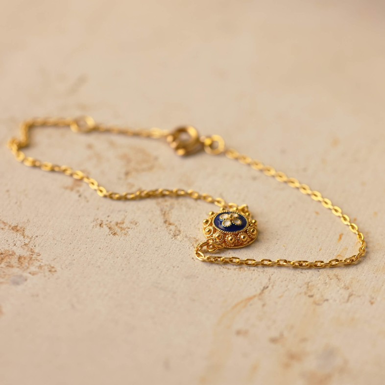 19.2K GOLD AND ENAMEL BRACELET | Portuguese Roses