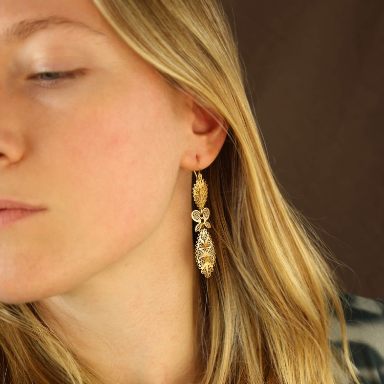 19.2K Gold King Earrings | Filigree