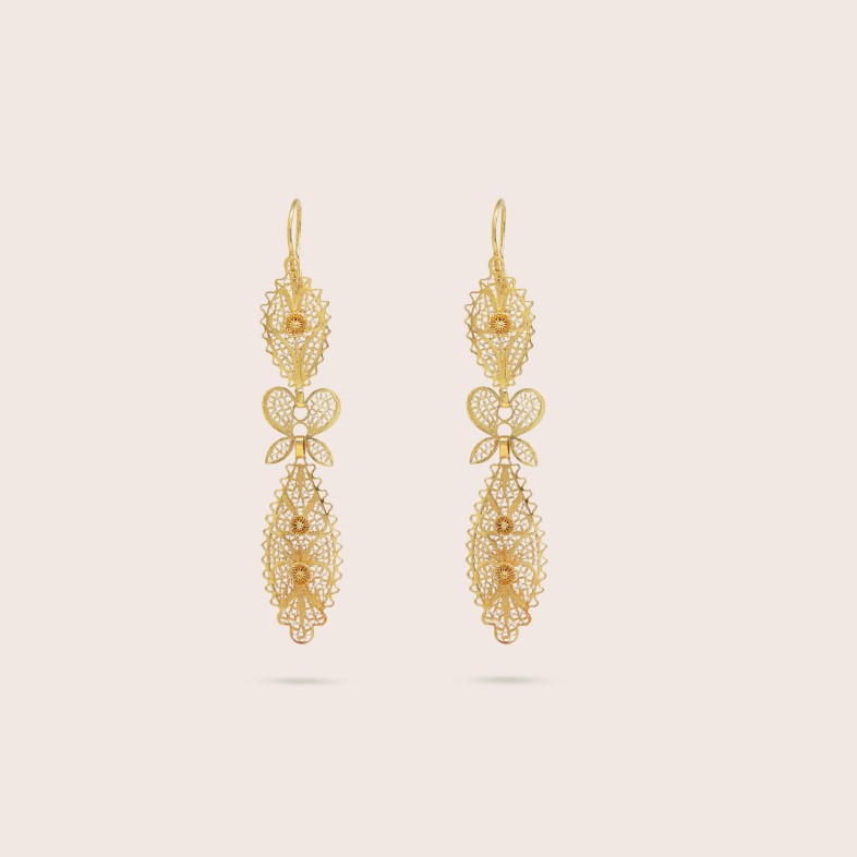 19.2K Gold King Earrings | Filigree