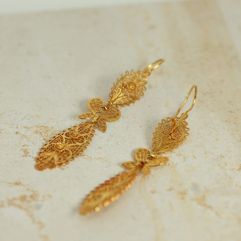 19.2K Gold King Earrings | Filigree