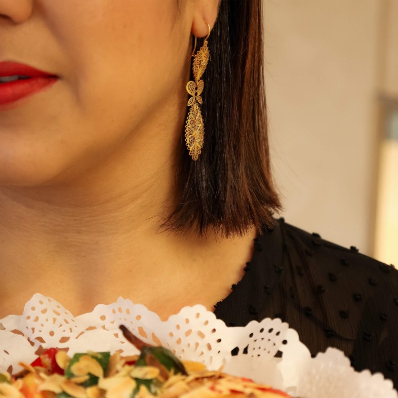 19.2K Gold King Earrings | Filigree