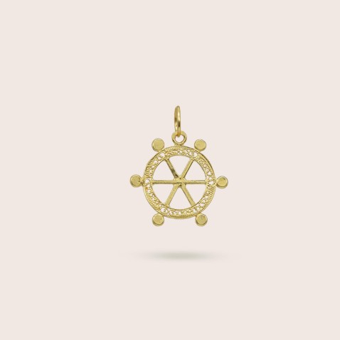 19.2K Gold Ship Helm Charm | Lembran�a