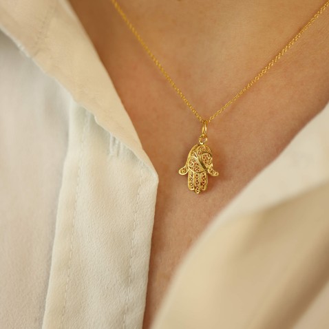 Fatima's Hand Pendant in 19.2K Gold