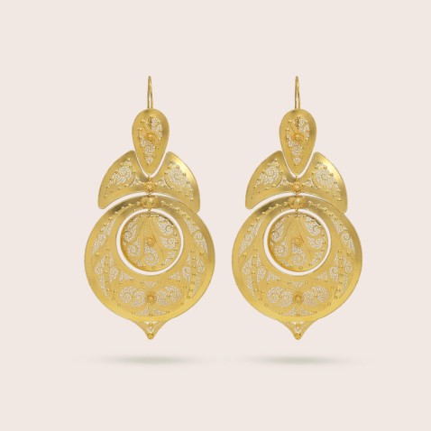 19.2K Gold �Queen� Earrings | Filigree