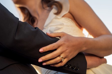 What is the correct order for engagement and wedding rings?