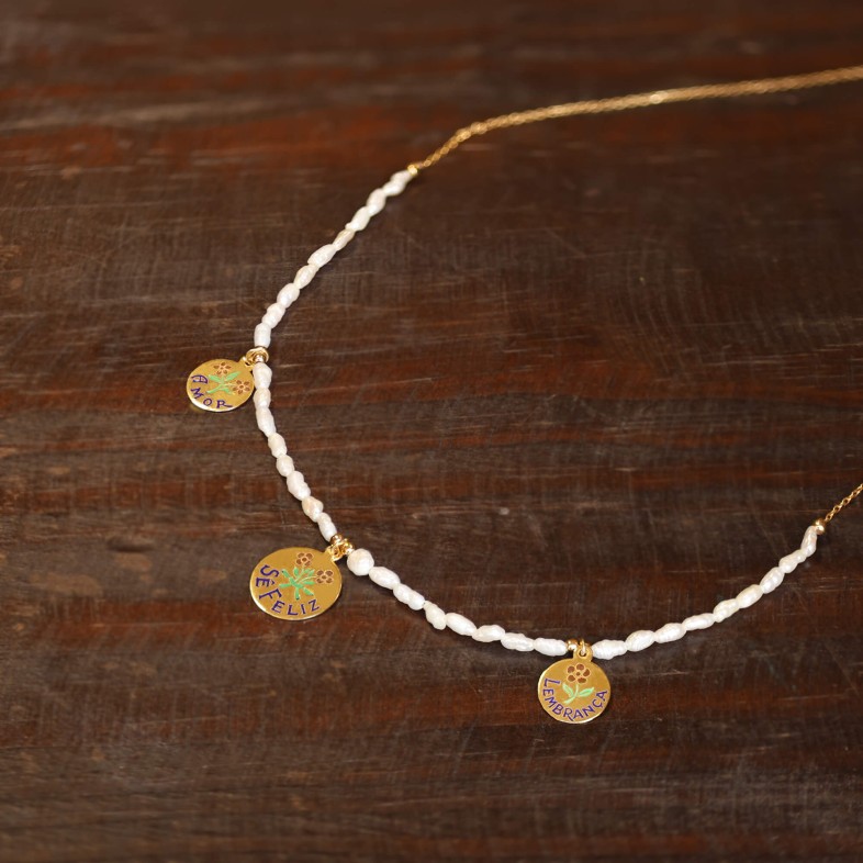 Colar "S� Feliz" em Prata 925 | Lembran�a