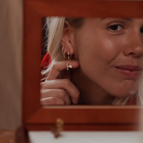 19.2K Gold Hoop Earrings with Portuguese Rooster | Lembran�a