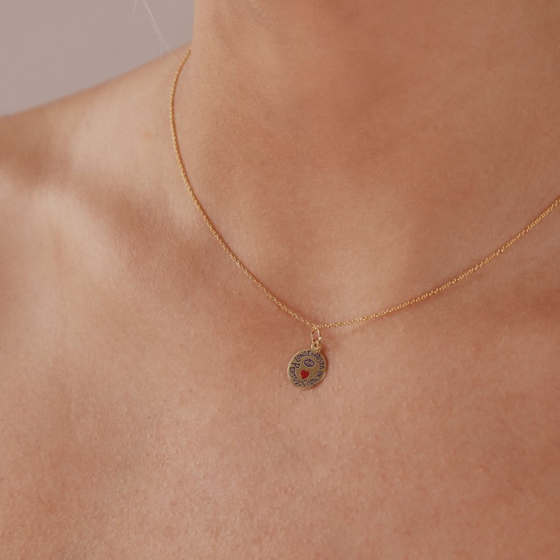 Medalha "Longe da Vista Perto do Cora��o" Prata 925 | Lembran�a