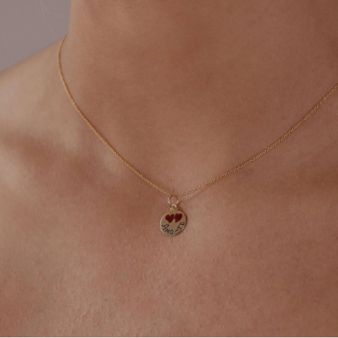 Gold-plated Sterling Siver "I Love You" Pendant | Lembran�a